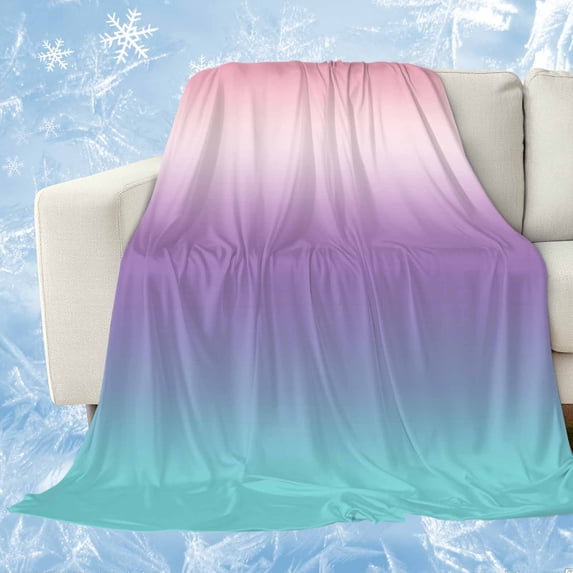 Pink Purple Teal Ombre Cream Cooling Blanket,Lightweight Summer Throw Blanket with Double Sided Cold Effect,Modern Abstract Art Aesthetics Picnic Blankets Bed Sheet for Hot Sleepers 30"x40"