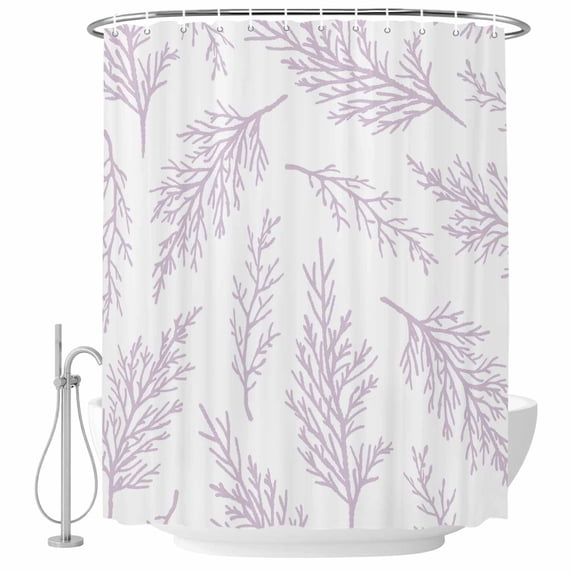 Pink Purple Tree Branches Shower Curtain, Waterproof Shower Curtains for Bathroom, Farmhouse Nature Botanical Washable Fabric Bathtub Curtain Set Bath Decor with 12 Hooks Extra Long 72"x96"