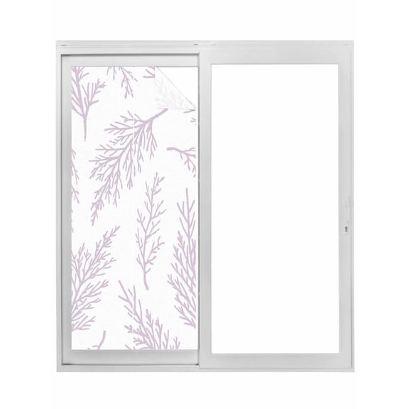 Pink Purple Tree Branches Window Privacy Film, Farmhouse Nature Botanical Static Cling UV Sun Blocking Tint Film Heat Control Windows Films for Bedroom Bathroom, Window Stickers 23.6"x59"