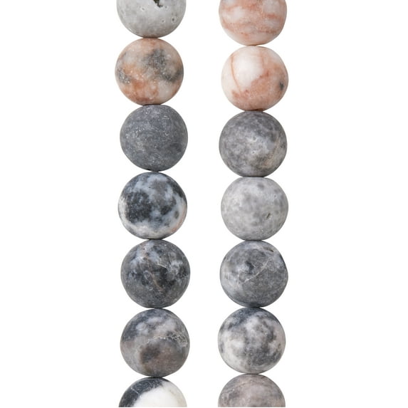 Pink & Purple Zebra Agate Round Beads - 10mm by Bead Landing