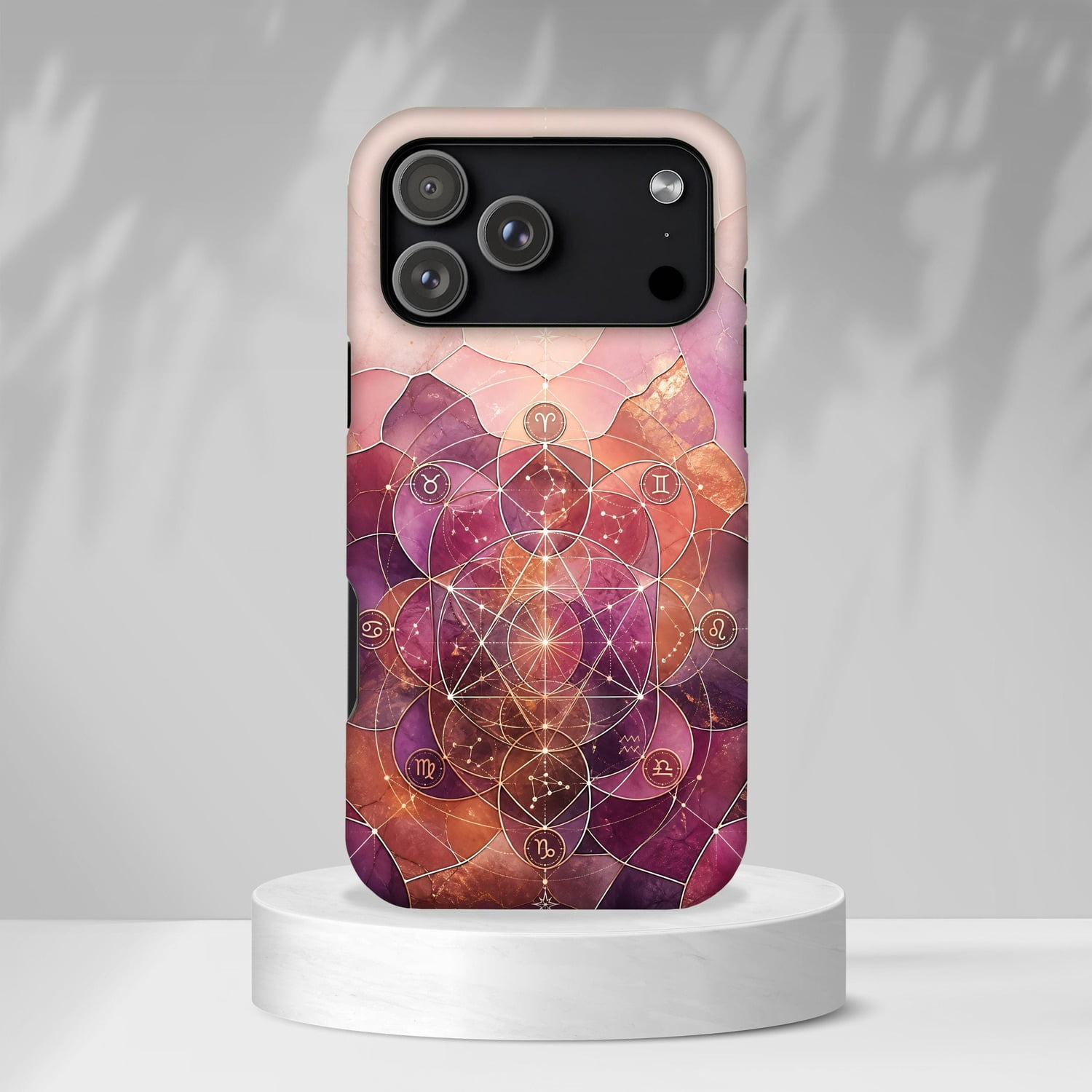 Pink Purple Zodiac Sacred Geometry Tough iPhone Case, Polycarbonate and ...