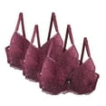 thumbnail image 1 of Pink Push Up Bras for Women Pack Of 3 Women's Bra Set Lace Up Bra Set Comfortable Lace Bra with Adjustable Straps Elegant Underwear for Everyday and Leisure Multicoloured Bras, 1 of 4