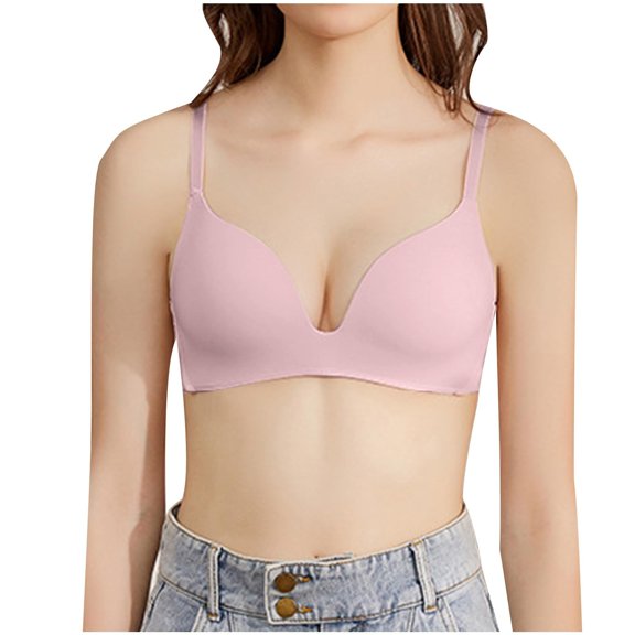 Pink Push Up Bras for Women Lightly Lined Women's Bra Push Up Black Wire T Shirt Bra Small Cup Seamless Bra