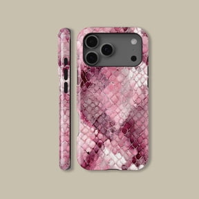 Pink Python Snake Print Case for iPhone Samsung Trendy Animal