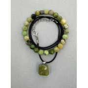 African Jade Natural Stone Bracelet with Matching Necklace