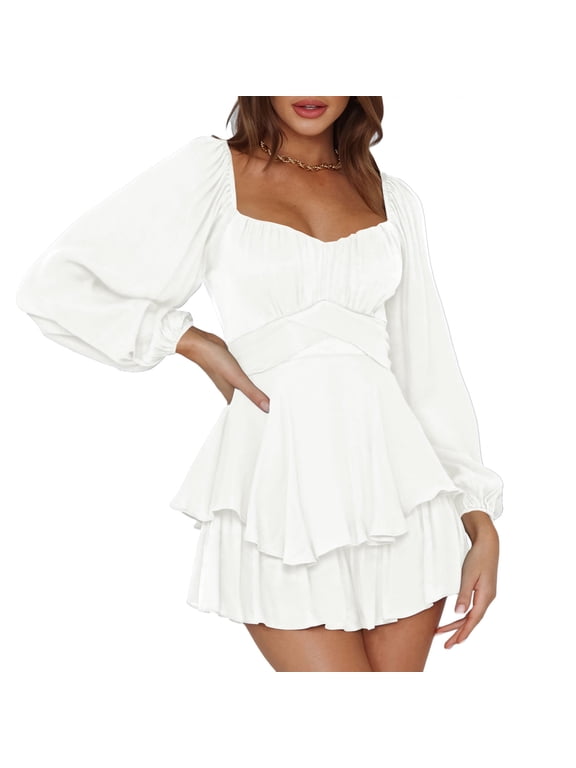 2026 Spring Women Boho Off-Shoulder Ruffle Chiffon Summer Shorts Jumpsuit S-XL