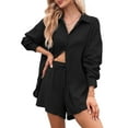 thumbnail image 1 of Pink Queen 2026 Spring 2 Piece Womens Outfit Sets Long Sleeve Shorts Lounge Sets Pajamas Sets Summer, 1 of 8