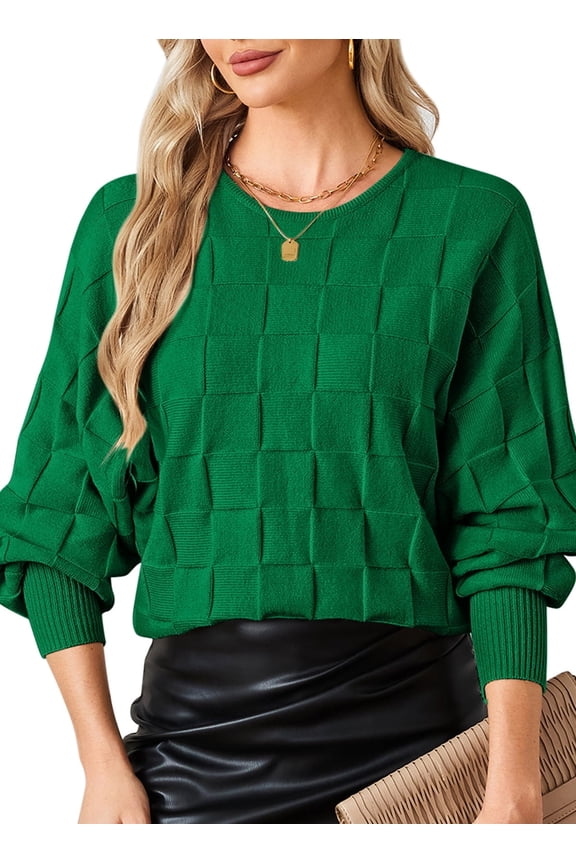 Women's Sweaters Winter 2026 Crewneck Pullover Long Batwing Sleeve Oversized S-XL
