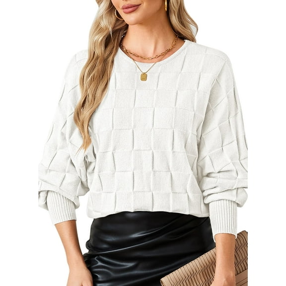 Pink Queen Women's Sweaters Winter 2026 Crewneck Pullover Long Batwing Sleeve Oversized S-XL