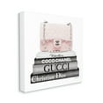 thumbnail image 1 of Pink Quilted Purse on Modern Chic Bookstack Beauty & Fashion Gallery-Wrapped Canvas Print Wall Art, 17x17, 1 of 6