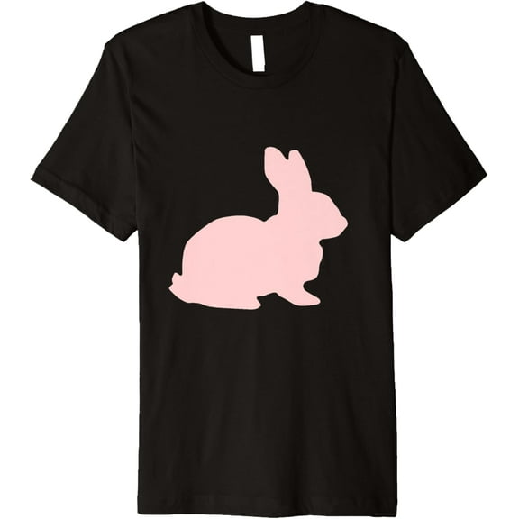Pink Rabbit Silhouette Premium T-Shirt men and women can wear, black, white, gifts