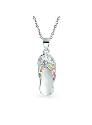 Sterling silver online flip flop necklace