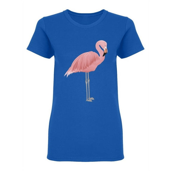 Pink Realistic Flamingo Graphic Shaped T-Shirt Women -Image by Shutterstock, Female x-Large