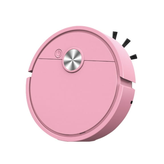 Pink Rechargeable Sweeping Robot With 2 Cleaning Cloths For Dust Pet Hair Hard Floor