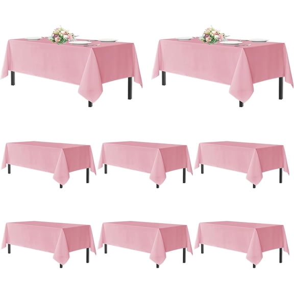 Pink Rectangle Tablecloth 54x108 Inch 8 Pack