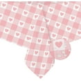 thumbnail image 1 of Pink Rectangle Tablecloth, Pink Checkered Plaid Gingham Tablecloth, Pink Heart Table Cloth, Spring Summer Waterproof Wrinkle Free Rectangle Tablecloth 60 X 84, 60 X 102, 60 X 120 Inch, 1 of 6