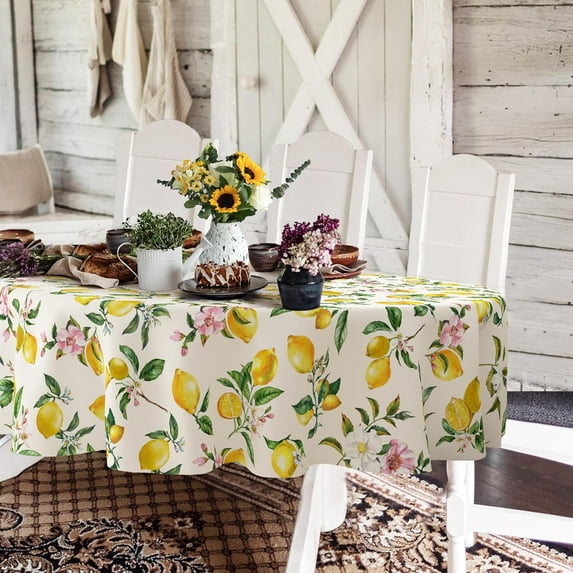 Pink Rectangle Tablecloth, Rose Flower Printed Tablecloth, Spring Summer Waterproof Floral Tablecloth 60x84inch, Suitable for Indoor and Outdoor, Holiday Kitchen Restaurant and Party