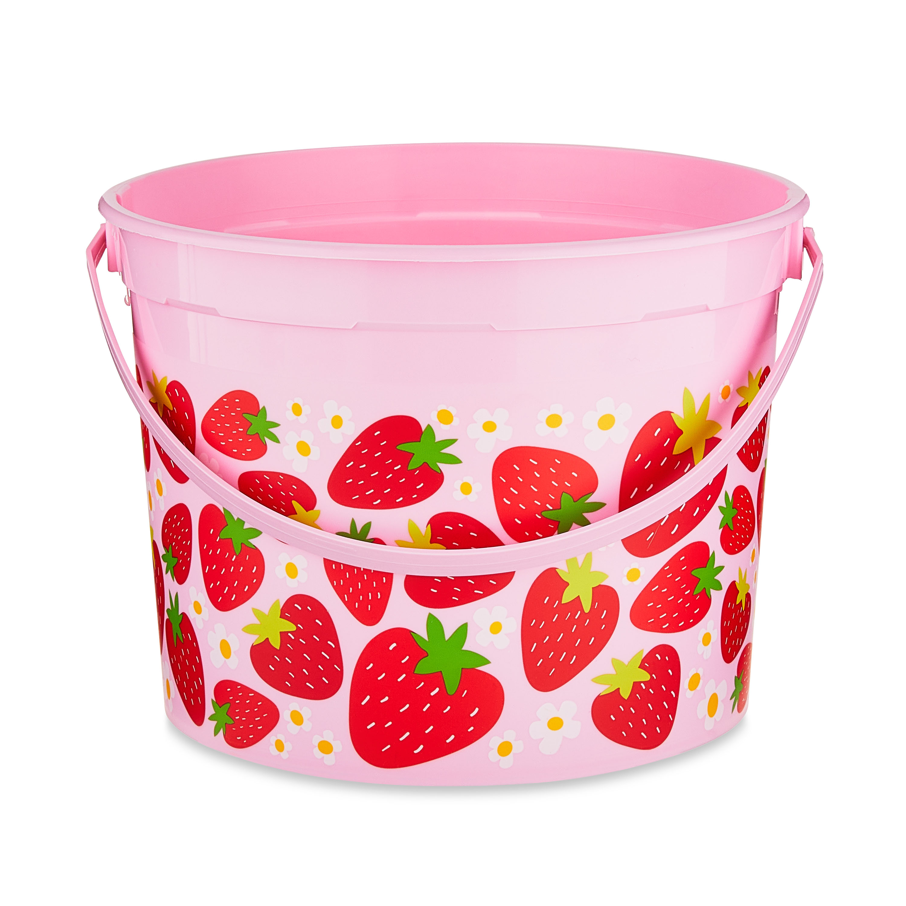 Pink & Red 5-Quart Plastic Easter Bucket, Strawberries, by Way To Celebrate - image 1 of 5