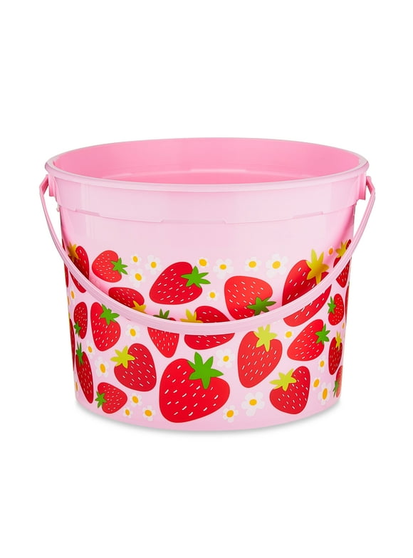 Pink & Red 5-Quart Plastic Easter Bucket, Strawberries, by Way To Celebrate