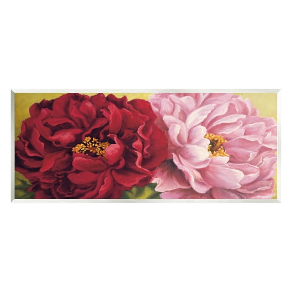 Pink Red Dahlia Flower Duo Botanical & Floral Painting Unframed Art Print Wall Art