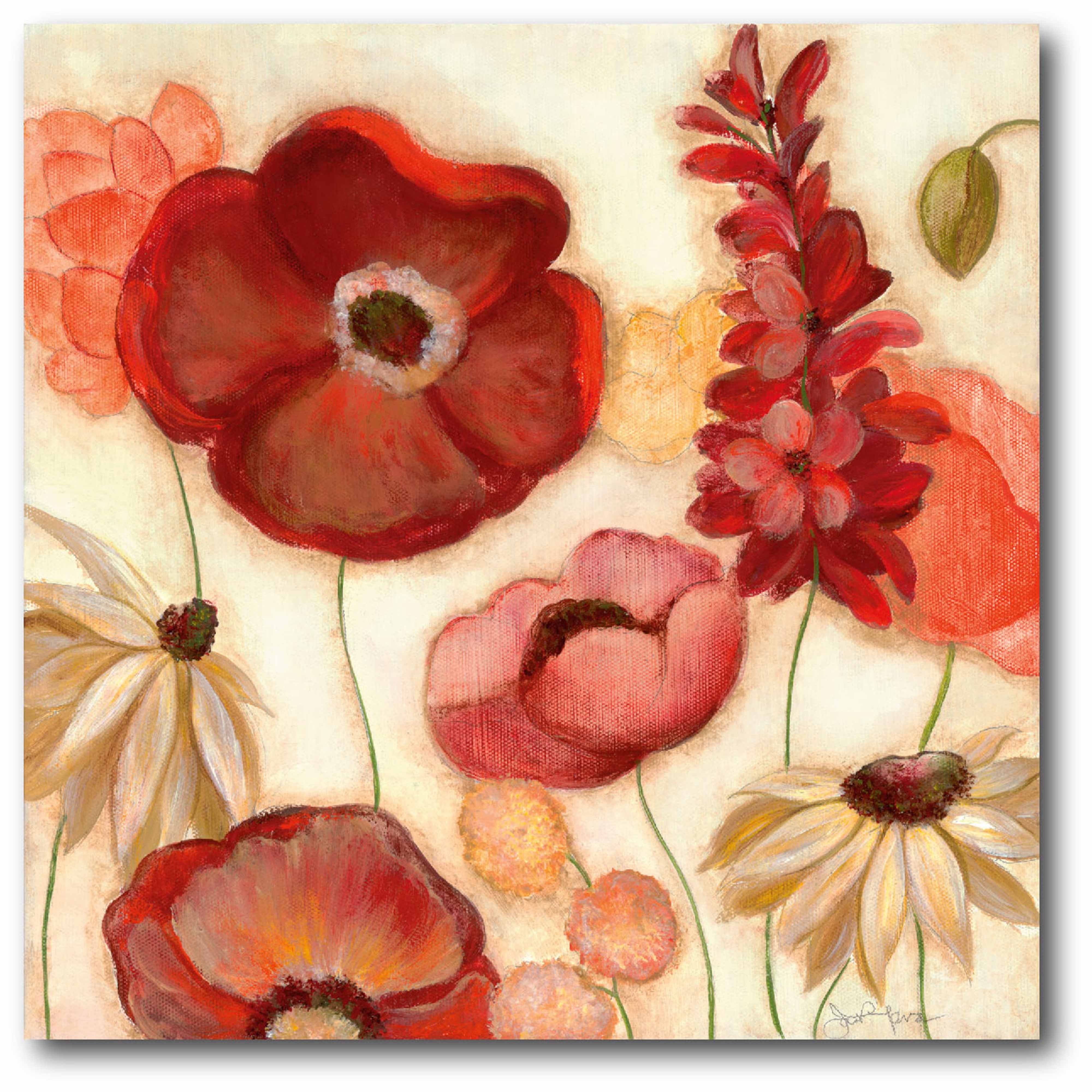 Pink & Red Floral II Gallery-Wrapped Canvas Wall Art, 16x16
