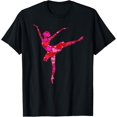 thumbnail image 1 of Pink Red Heart Valentines Day Gift Women Girls - Ballerina T-Shirt, 1 of 4
