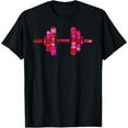 thumbnail image 1 of Pink Red Heart Valentines Day Gym Workout Fitness - Dumbbell T-Shirt men and women can wear, black, white, gifts, 1 of 4