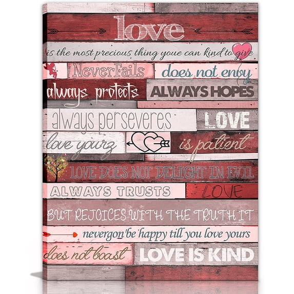 Pink Red Inspirational Quotes Wall Art Love Motivational Gifts Canvas ...