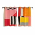 thumbnail image 1 of Pink Red Orange Kitchen Curtains Short 54 Inch Length, Modern Abstract Oil Painted Geometric Grommet Top Bedroom Living Room Curtains, Light Filtering Cafe Curtain Drapes 2 Panels Set 84''x54'', 1 of 8