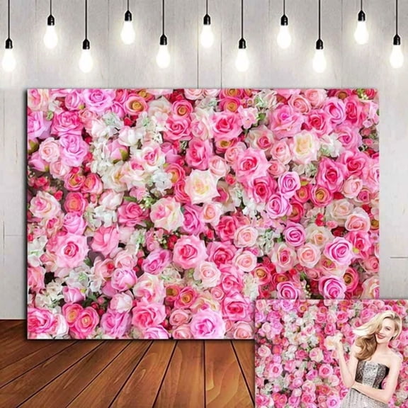 Pink Red Rose Flowers Theme Photography Backdrops 7X5Ft Baby Shower Wedding