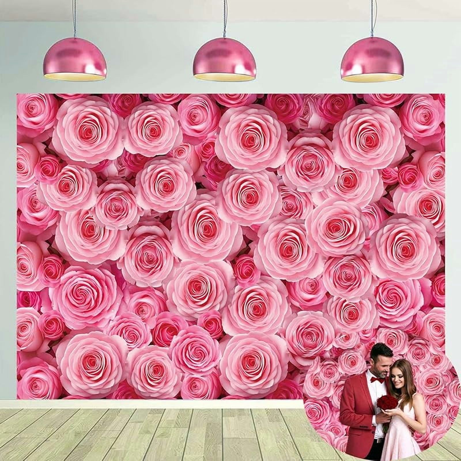 Pink Red Rose Wall Backdrop for Photography 7x5FT Flower Wall Photo ...