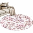 thumbnail image 1 of Pink Red Snowflake Christmas Round Area Rug 4ft, Xmas Snowflake Washable Non-Slip Circle Rugs for Bedroom Living Room Kitchen, Soft Non Shedding Circle Carpet for Dining Room Dorm, 1 of 9