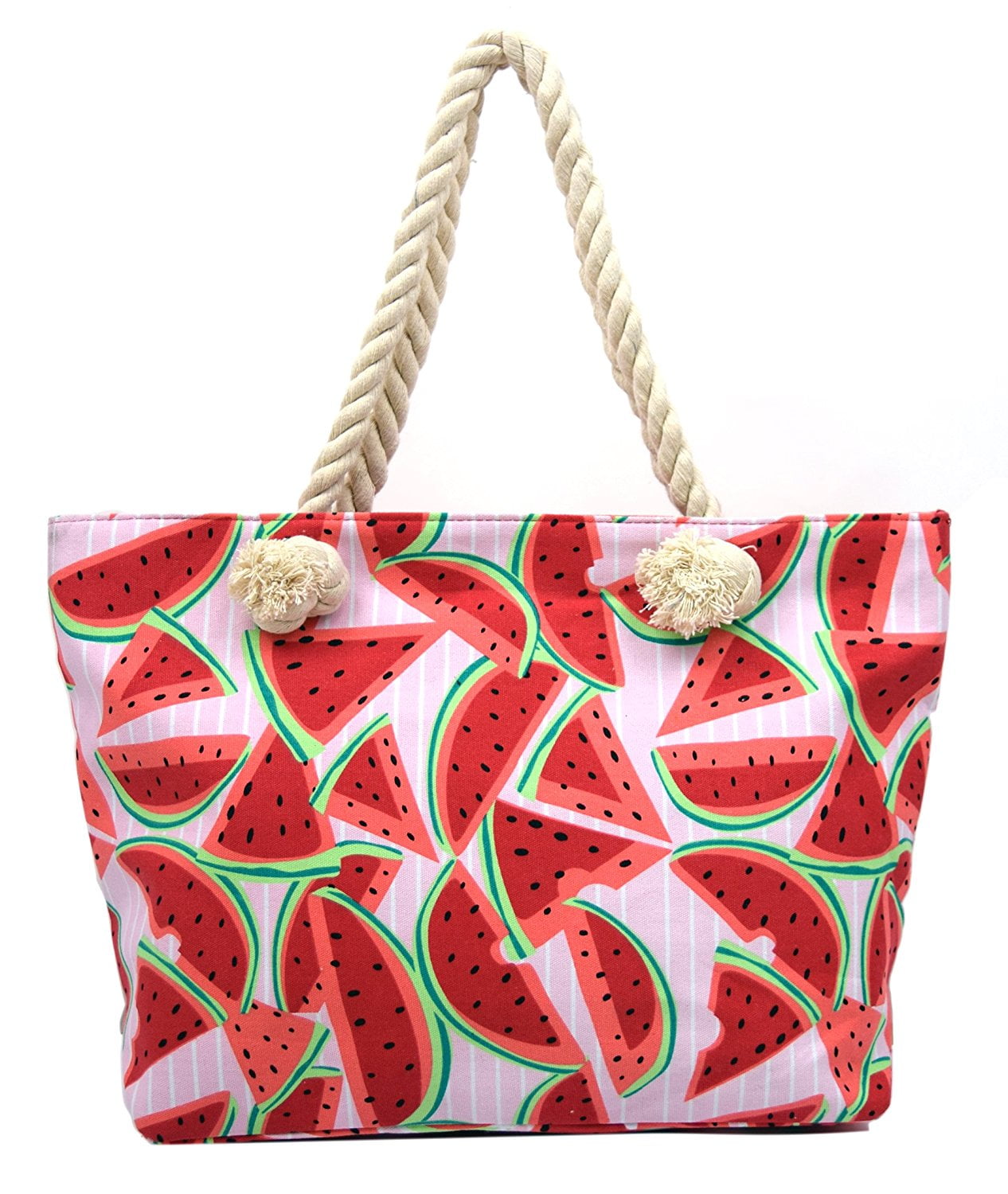 Pink Red Watermelon Striped Over Sized Beach Tote Bag Purse Walmart