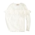 thumbnail image 1 of Pink Republic Girls Crew Neck Ruffle Sweater (Small, Ivory), 1 of 1