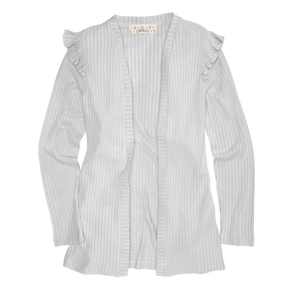 Pink Republic Girls Heather Cardigan Sweater (XLarge, Pearl Grey)