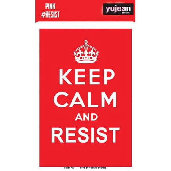 Pink #Resist Keep Calm And Resist Gay Pride, LGBT Officially Licensed Original Artwork, 3.6" x 5.25" - Sticker DECAL