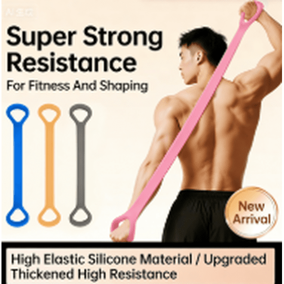 Pink Resistance Loop Band - Non-Slip Textured Exercise Stretch Rope for Fitness, Yoga, Pilates
