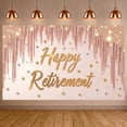 thumbnail image 1 of Pink  Retirement Banner Pastel Balloons Happy Retirement Display Silver Stars Golden Fireworks Celebration Backdrop for Retirement Party Farewell Celebration Indoor Decoration, 1 of 8