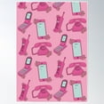 thumbnail image 1 of Pink Retro And Modern Phone Funky Pattern Poster Wall Art, Modern Wall Decor For Living Room Bedroom, 12x18 UNFRAMED, 1 of 3