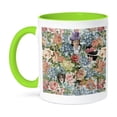 thumbnail image 1 of Pink Retro Woman Head Vintage Rose Flowers And Forget Me Not Pattern, 11oz Two-Tone Green Mug, 1 of 7