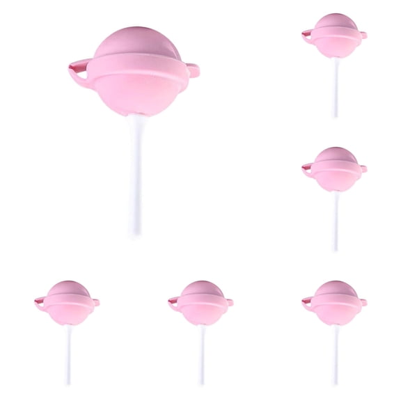 Pink Reusable Lollipop Ice Pop Molds, Easy Release Silicone Ice Maker, 6-pack