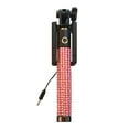 thumbnail image 1 of Pink Rhinestone Bling Mini Wired Selfie Stick For iPhones, BlackBerry, LG, Samsung and Other Android Smart Phones, 1 of 3