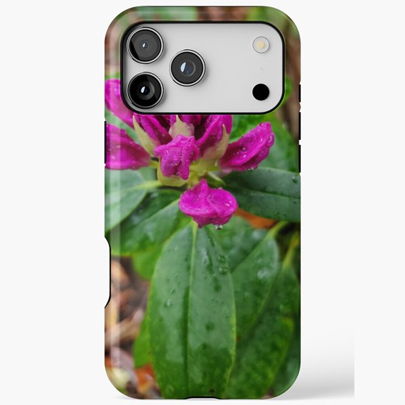 Pink Rhododendron Flower Water Droplets Phone Case 17 11 12 13 14 15 17 Pro Max