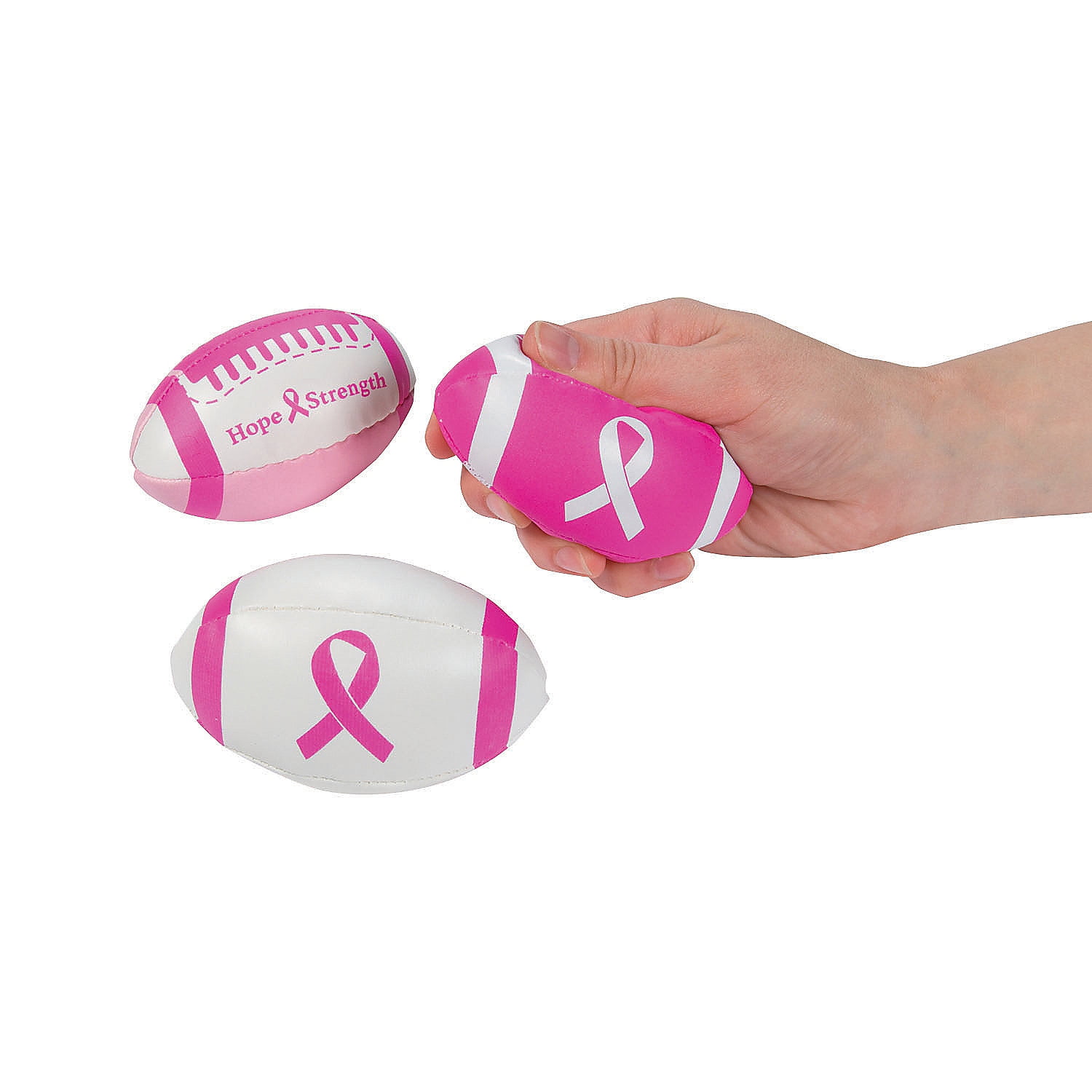 PINK RIBBON FOAM FOOTBALL - Toys - 12 Pieces