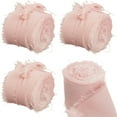 thumbnail image 1 of Pink Ribbon 1-1/2 x 22 Yards Handmade Cotton Frayed Fringe Fabric Ribbons for Crafts Flower Bouquets Wedding Baby Shower Home DIY Decor, 1 of 7