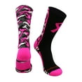 thumbnail image 1 of Pink Ribbon Awareness Camo Crew Socks (Black/Neon Pink, X-Large), 1 of 2