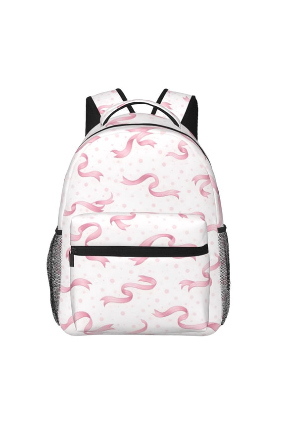 Pink Ribbon Backpack Lightweight Rucksack Travel Bag for Men and Women