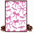 Pink Ribbon Bows on White Pattern Edible Chocolate Transfer Sheet, by ...