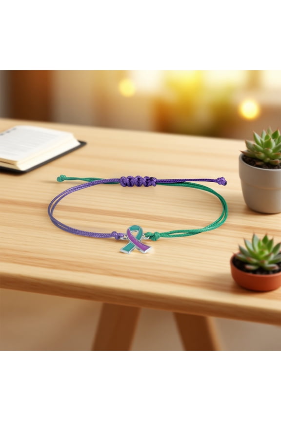 Pink Ribbon Bracelet for Women Awareness, Adjustable Handmade Woven Polyester Support Cancer Survivor Gift, Inspirational Cause Jewelry