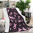 thumbnail image 1 of Pink Ribbon Breast Blanket,Comfortable Soft Lamb Wool Throw Blanket,All Season,Warm Lightweight Blankets for Sofa Bed Couch Living Room Chair,60"x80", 1 of 4